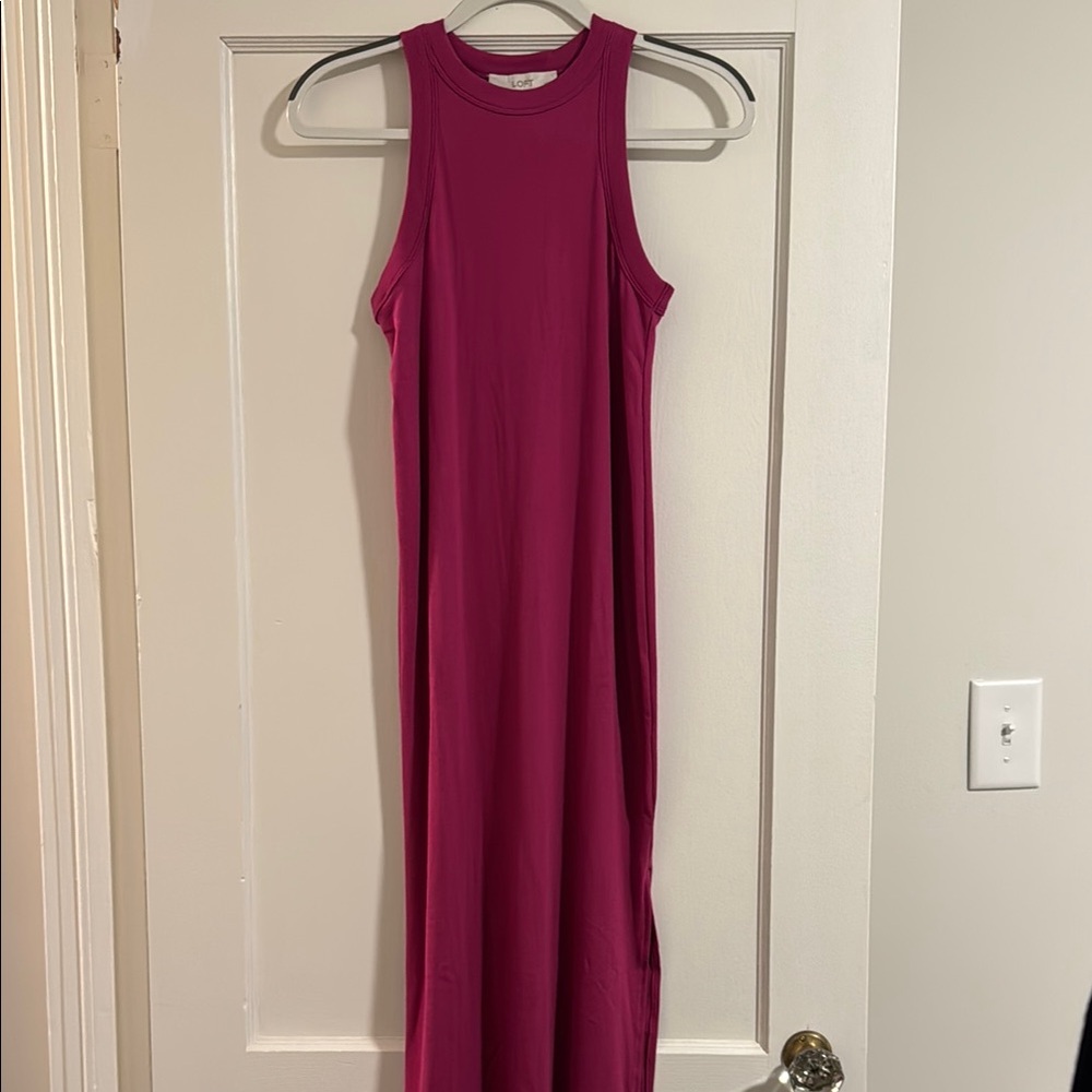 LOFT Fuchsia Sleeveless Maxi Dress